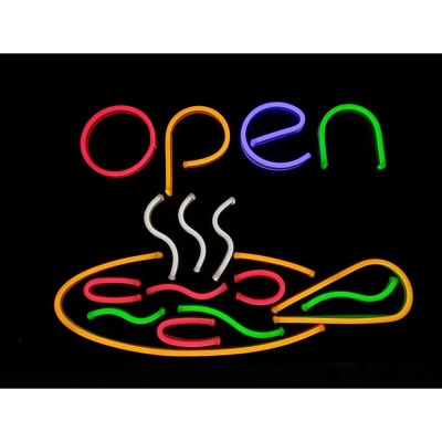 Manufacturer Custom Easy Use Hanging Led Lights Flex Neon Sign Open